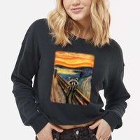 The Raccoon Scream Cropped Pullover Crew