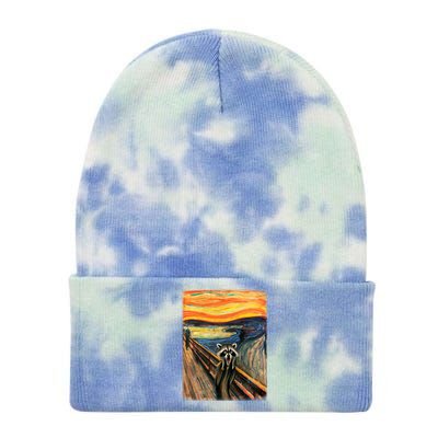 The Raccoon Scream Tie Dye 12in Knit Beanie