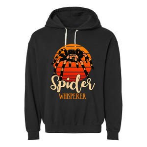 Tarantula Retro Sunset Arachnid Hairy Spiders Entomologist Garment-Dyed Fleece Hoodie