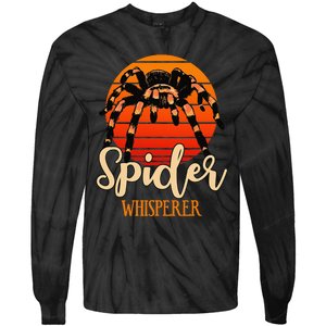 Tarantula Retro Sunset Arachnid Hairy Spiders Entomologist Tie-Dye Long Sleeve Shirt