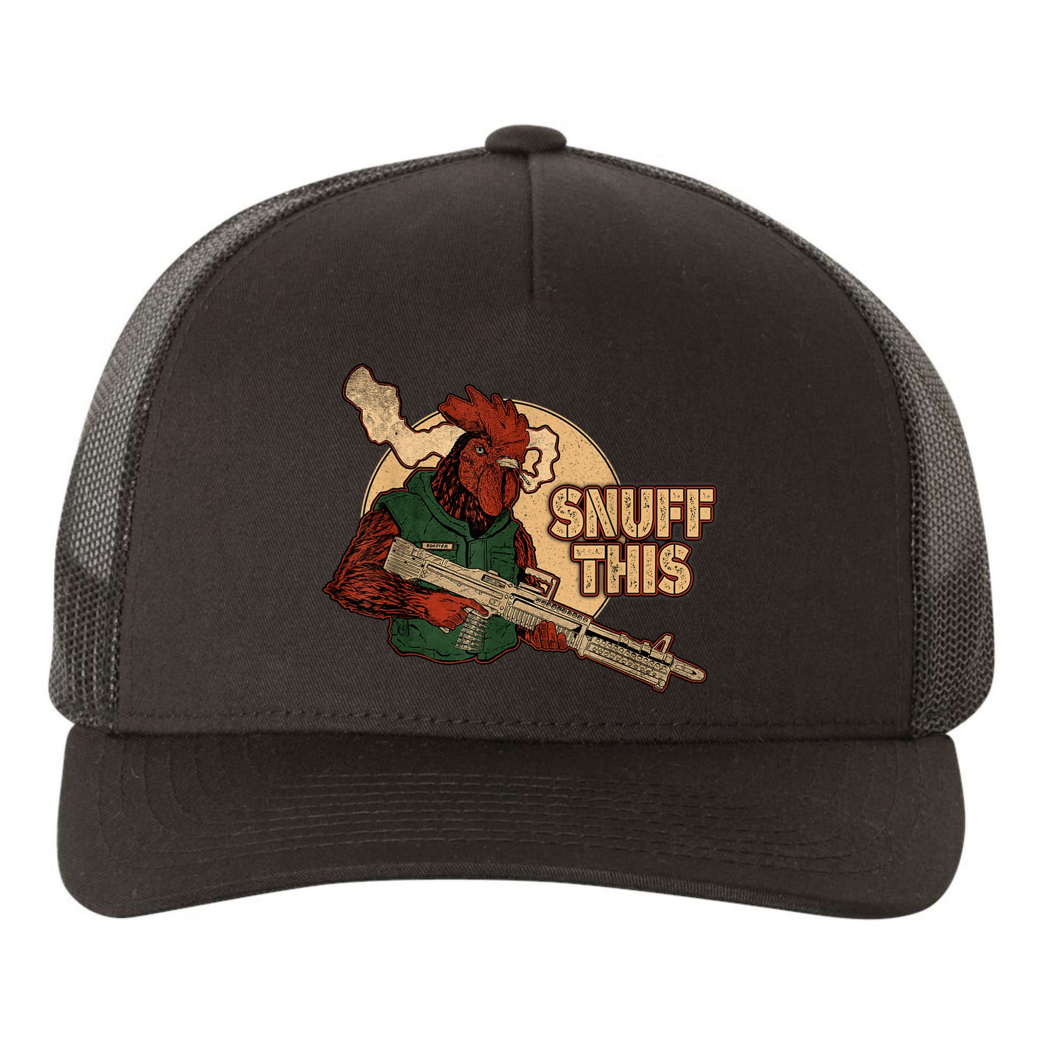 The Rooster Snuff This Yupoong Adult 5-Panel Trucker Hat