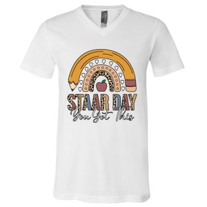 Teacher Rainbow Star Day You Got This V-Neck T-Shirt