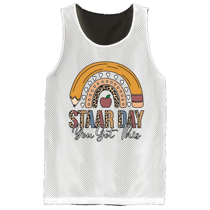 Teacher Rainbow Star Day You Got This Mesh Reversible Basketball Jersey Tank