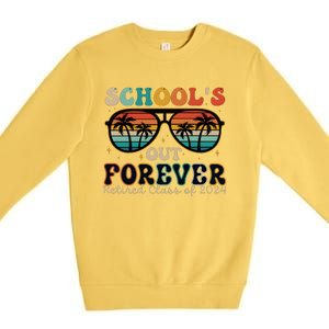 Teacher Retirement Schools Out Forever Retired 2024 Premium Crewneck Sweatshirt