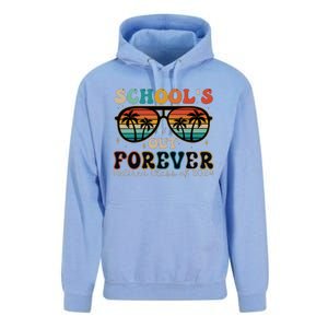 Teacher Retirement Schools Out Forever Retired 2024 Unisex Surf Hoodie