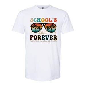 Teacher Retirement Schools Out Forever Retired 2024 Softstyle CVC T-Shirt