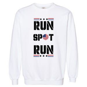 Trump Run Spot Funny Trump 2024 Debate Garment-Dyed Sweatshirt