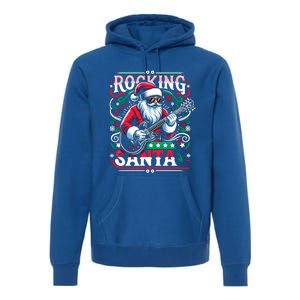 The Rocking Santa Christmas Rock Guitar Santa Cool Gift Premium Hoodie