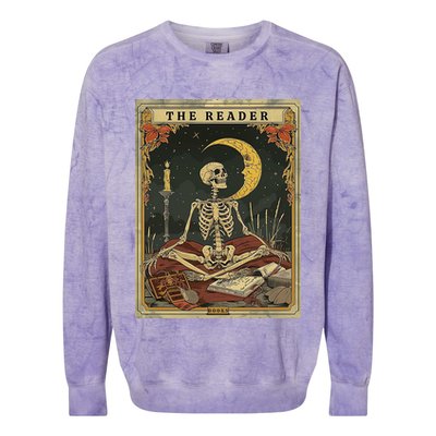 The Reader – Skeleton Tarot Card Funny Mystic Colorblast Crewneck Sweatshirt