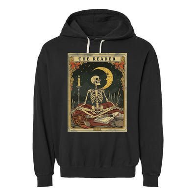 The Reader – Skeleton Tarot Card Funny Mystic Garment-Dyed Fleece Hoodie