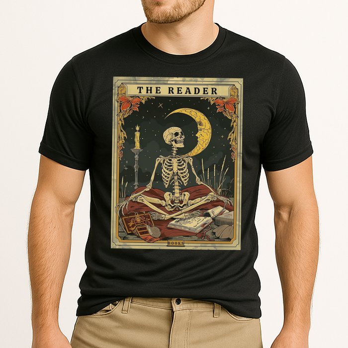 The Reader – Skeleton Tarot Card Funny Mystic Cooling Performance Crew T-Shirt