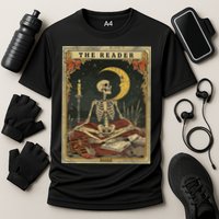 The Reader – Skeleton Tarot Card Funny Mystic Cooling Performance Crew T-Shirt