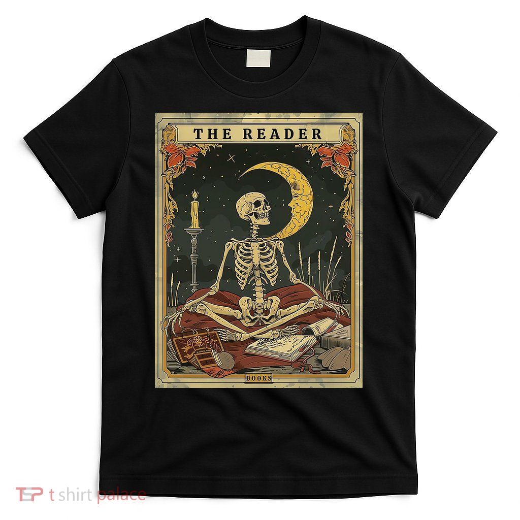 The Reader – Skeleton Tarot Card Funny Mystic T-Shirt