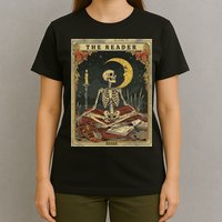 The Reader – Skeleton Tarot Card Funny Mystic T-Shirt