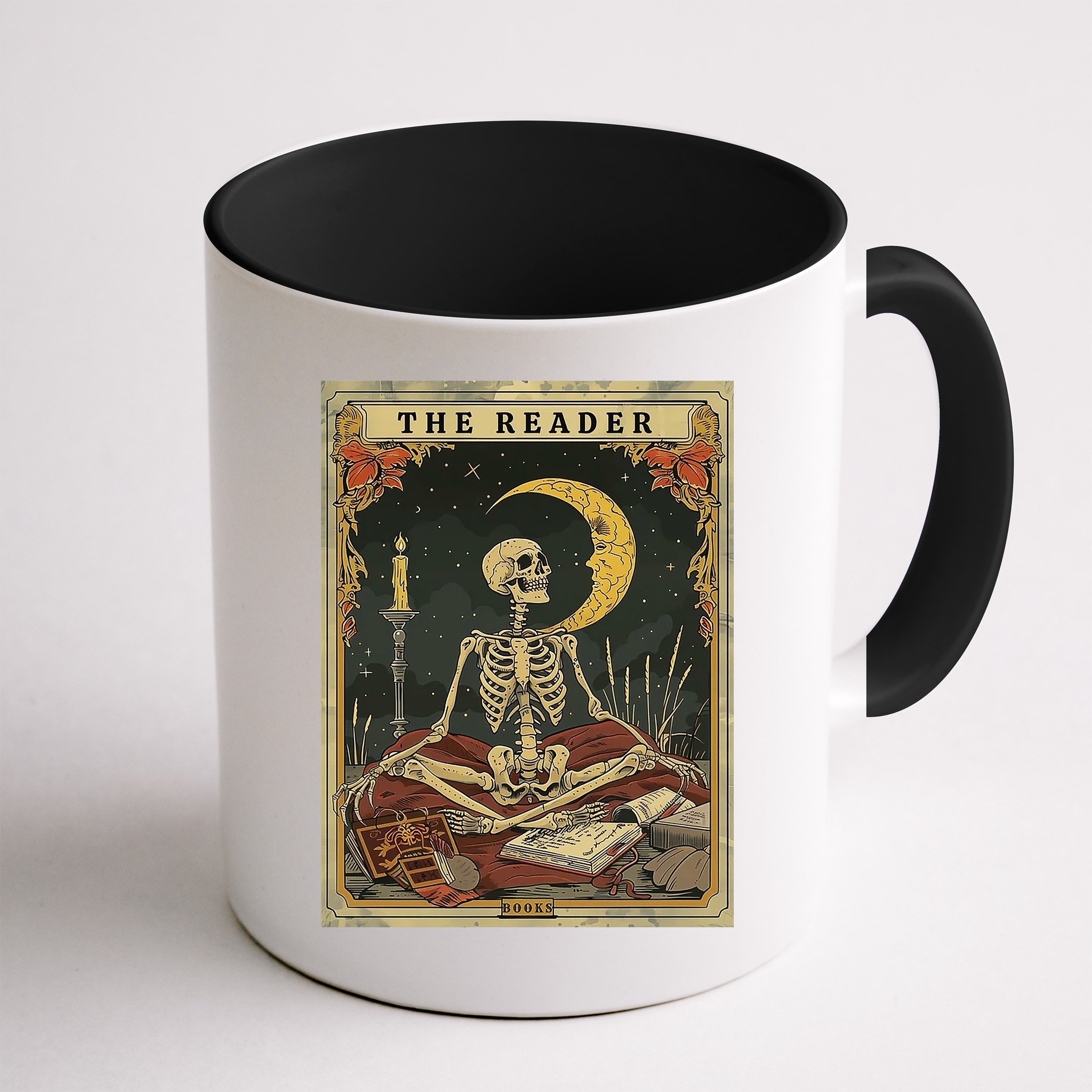 The Reader – Skeleton Tarot Card Funny Mystic Mug