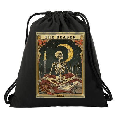 The Reader – Skeleton Tarot Card Funny Mystic Drawstring Bag