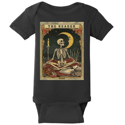 The Reader – Skeleton Tarot Card Funny Mystic Baby Bodysuit