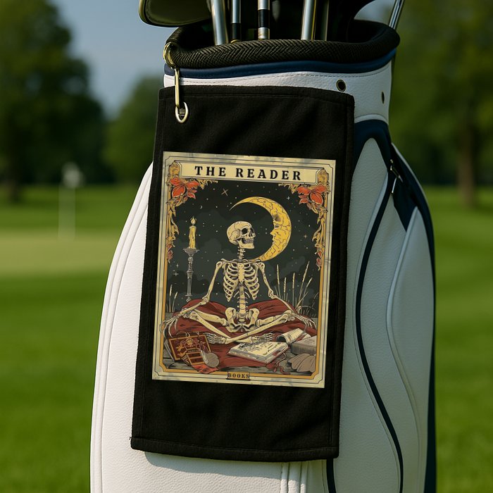 The Reader – Skeleton Tarot Card Funny Mystic Golf Towel