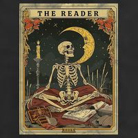 The Reader – Skeleton Tarot Card Funny Mystic Golf Towel