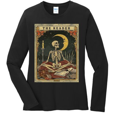 The Reader – Skeleton Tarot Card Funny Mystic Ladies Long Sleeve Shirt