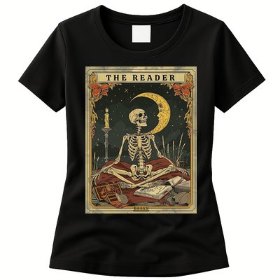 The Reader – Skeleton Tarot Card Funny Mystic Womens T-Shirt