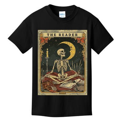 The Reader – Skeleton Tarot Card Funny Mystic Kids T-Shirt