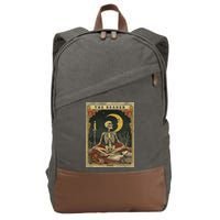 The Reader – Skeleton Tarot Card Funny Mystic Cotton Canvas Backpack