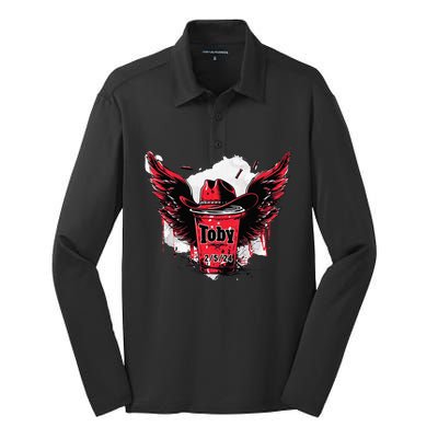 Toby Red Solo Cup Summer Drinking Silk Touch Performance Long Sleeve Polo