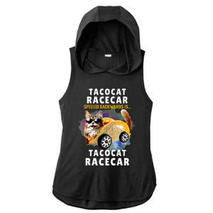 Tacocat Racecar Spelled Backwards Funny Mexican Car Taco Cat Ladies PosiCharge Tri-Blend Wicking Draft Hoodie Tank