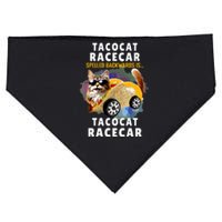 Tacocat Racecar Spelled Backwards Funny Mexican Car Taco Cat USA-Made Doggie Bandana