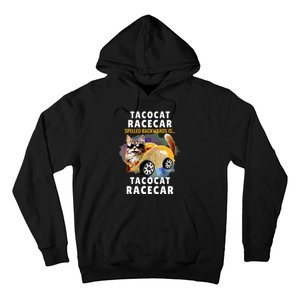 Tacocat Racecar Spelled Backwards Funny Mexican Car Taco Cat Hoodie