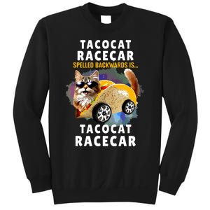 Tacocat Racecar Spelled Backwards Funny Mexican Car Taco Cat Sweatshirt