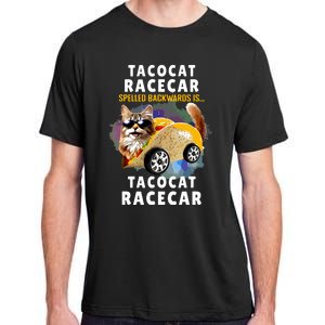 Tacocat Racecar Spelled Backwards Funny Mexican Car Taco Cat Adult ChromaSoft Performance T-Shirt