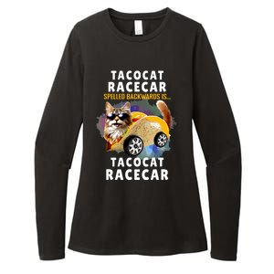 Tacocat Racecar Spelled Backwards Funny Mexican Car Taco Cat Womens CVC Long Sleeve Shirt