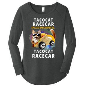 Tacocat Racecar Spelled Backwards Funny Mexican Car Taco Cat Women's Perfect Tri Tunic Long Sleeve Shirt