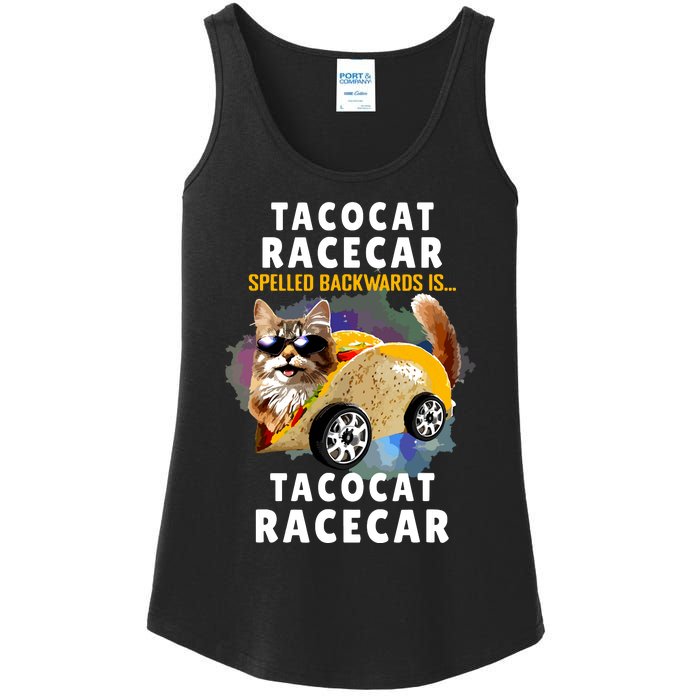 Tacocat Racecar Spelled Backwards Funny Mexican Car Taco Cat Ladies Essential Tank