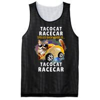 Tacocat Racecar Spelled Backwards Funny Mexican Car Taco Cat Mesh Reversible Basketball Jersey Tank