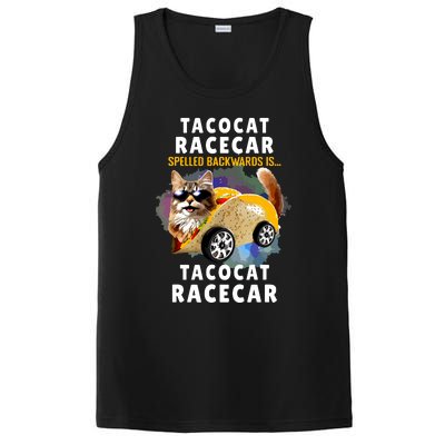 Tacocat Racecar Spelled Backwards Funny Mexican Car Taco Cat PosiCharge Competitor Tank