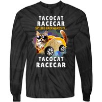 Tacocat Racecar Spelled Backwards Funny Mexican Car Taco Cat Tie-Dye Long Sleeve Shirt