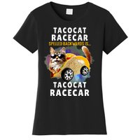 Tacocat Racecar Spelled Backwards Funny Mexican Car Taco Cat Women's T-Shirt