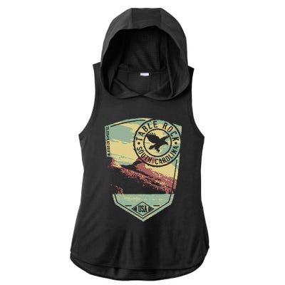 Table Rock South Carolina Usa Ladies PosiCharge Tri-Blend Wicking Draft Hoodie Tank