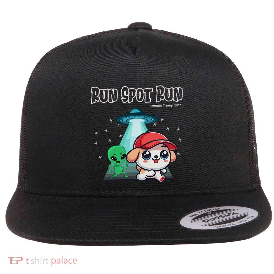 Trump Run Spot Run Debate Flat Bill Trucker Hat