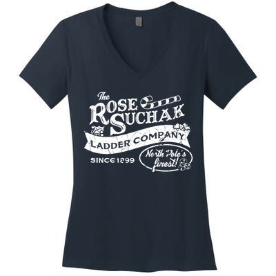 The Rose Suchak Ladder Company Since 1899 North Pole's Finest Women's V-Neck T-Shirt