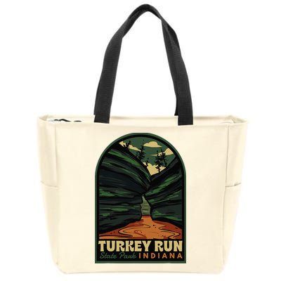 Turkey Run State Park Indiana Vintage Badge Zip Tote Bag
