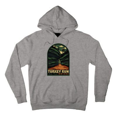 Turkey Run State Park Indiana Vintage Badge Tall Hoodie