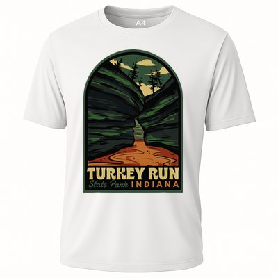 Turkey Run State Park Indiana Vintage Badge Cooling Performance Crew T-Shirt