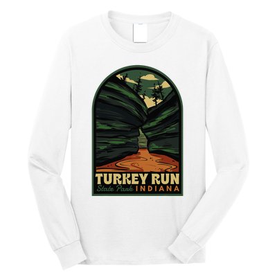 Turkey Run State Park Indiana Vintage Badge Long Sleeve Shirt