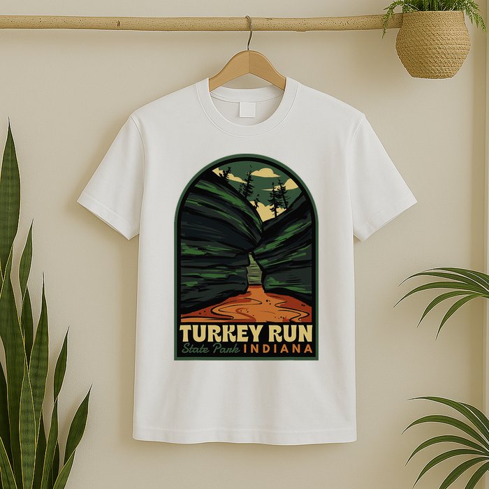 Turkey Run State Park Indiana Vintage Badge T-Shirt