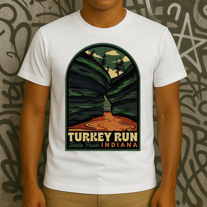 Turkey Run State Park Indiana Vintage Badge T-Shirt
