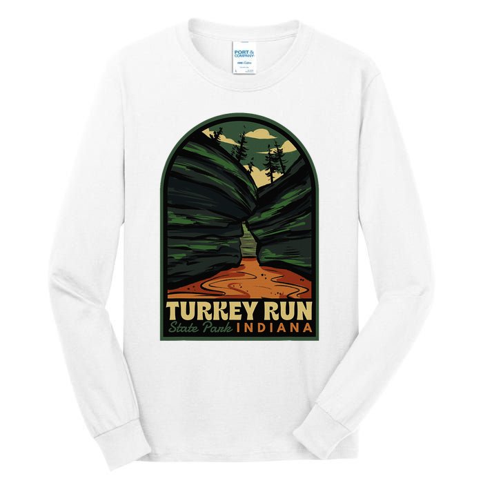 Turkey Run State Park Indiana Vintage Badge Tall Long Sleeve T-Shirt